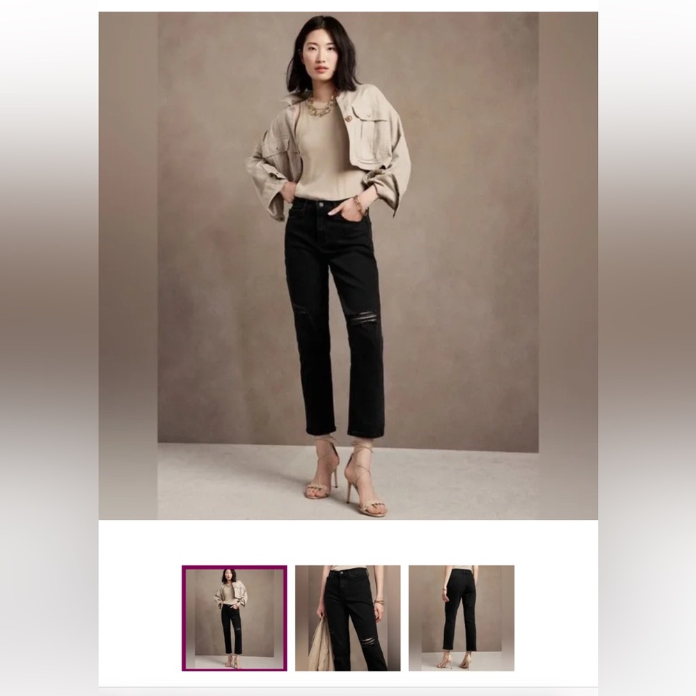 Banana Republic Petite High Rise Straight Jeans